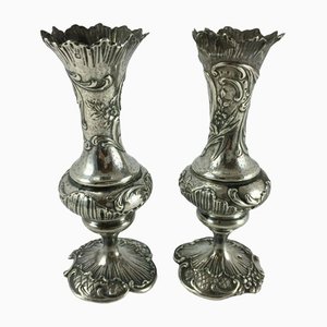 Antique Louis XV Vases in Silver, Set of 2