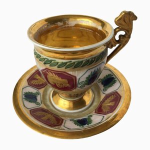 Petite Coupe Louis Philippe Antique en Porcelaine et Or