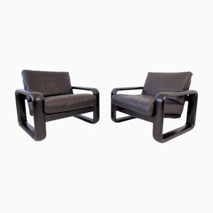 Fauteuils Hombre en Cuir par Burkhard Vogtherr pour Rosenthal, Set de 2