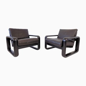 Hombre Leather Armchairs by Burkhard Vogtherr for Rosenthal, Set of 2