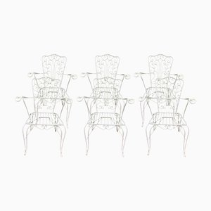 Provencal Wrought Iron Armchairs, 1960s, Set of 7