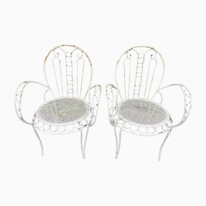 Set of Provencal Wrought Iron Armchairs, 1950s