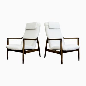 GFM 64 High Back Armchairs in Boucle by Edmund Homa, 1960s, Set of 2