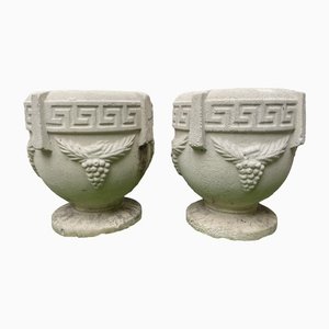 Vasi in pietra composita in stile greco, set di 2