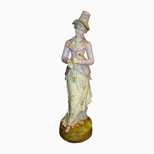 Biscuit Porcelain Figure of Lady, Sitzendorf, 1800s