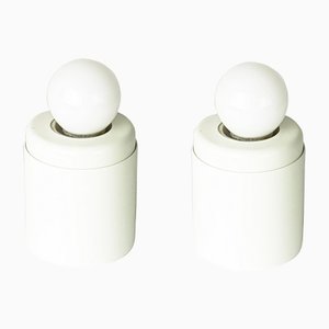 White Metal Spots SP 14 Lights by Gino Sarfatti for Arteluce, 1970s, Set of 2