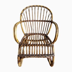 Fauteuils en Rotin, 1950s, Set de 4