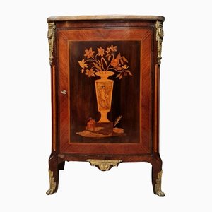 Napoleon III Curved Boulle Support Cabinet in Noble Wood Marquetry, 1850s