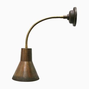 Lámparas de pared industriales vintage de cobre y latón