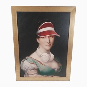 DJ with a Cap, Print Multiple on Wood, Incorniciato