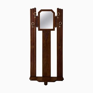 Art Deco Coat Rack Floor Stand with Umbrella Holder and Mirror