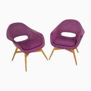 Small Shell Armchair by M. Navratil,1960s, Set of 2