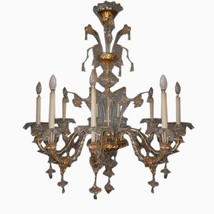 Lámpara de araña Rezzonico con ocho brazos de cristal de Murano