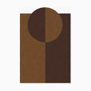 Brauner / Schokoladenfarbener Circle Shape Out Teppich von Marqqa