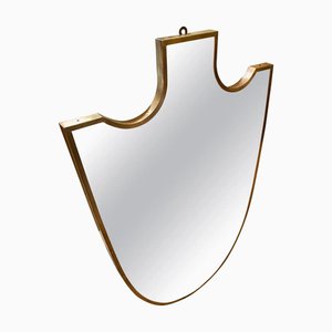 Modern Italian Solid Brass Wall Mirror in the Style of Giò Ponti, 1950s