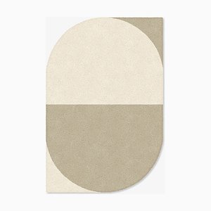 White/Taupe Oval Shape Out Rug from Marqqa