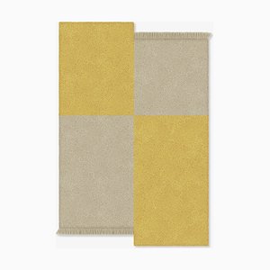 Taupe/Mustard Square Shape Out Rug from Marqqa