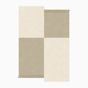 Tapis Carré Blanc/Taupe de Marqqa