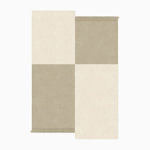 White/Taupe Square Shape Out Rug from Marqqa