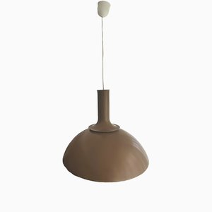 Large Danish Modern Olive Green Metal Hanging Lamp by Sidse Werner for Holmegaard, 1970s