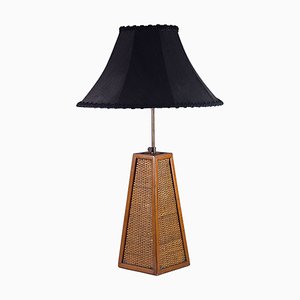 Mid-Century French Wicker Table Lamp, 1960s