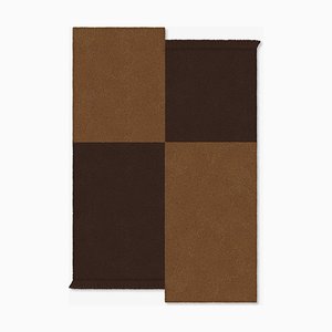 Chocolate / Brown Square Shape Out Teppich von Marqqa