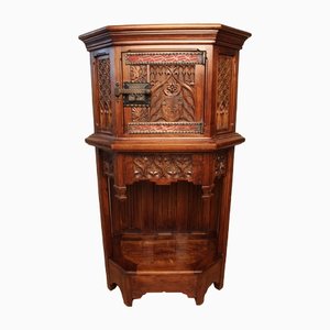 Neo-Gothic Cabinet in Carved Walnut