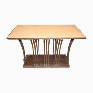 Art Deco Coffee Table in Wrought Iron by Edgar Brandt