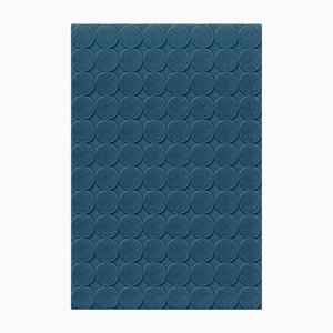Tappeto strutturato Circle blu scuro di Marqqa
