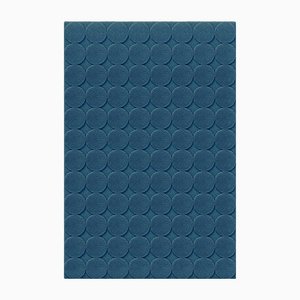 Tappeto strutturato Circle blu scuro di Marqqa