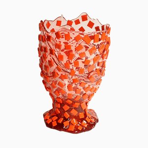 Vase Rock Transparent Antique Rose et Orange Mat par Gaetano Pesce pour Fish Design