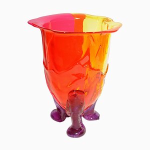 Vase Amazonia Jaune Clair, Orange Clair, Fuchsia Mat et Lilas par Gaetano Pesce pour Fish Design