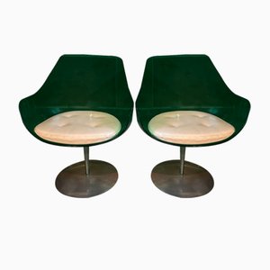 Grüne Champagne Chairs von Estelle und Erwin Lavergne für Laverne International 1957, 2er Set