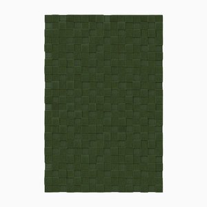 Dark Green Square Textured Rug from Marqqa