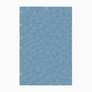 Light Blue Square Textured Rug from Marqqa