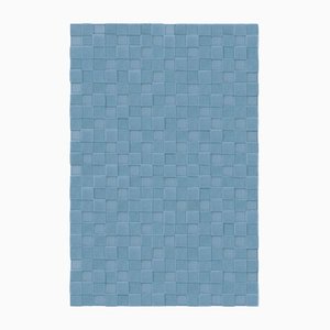 Tapis Carré Texturé Bleu Clair de Marqqa