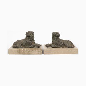 Antique Cast Iron Dog Figures, Set of 2