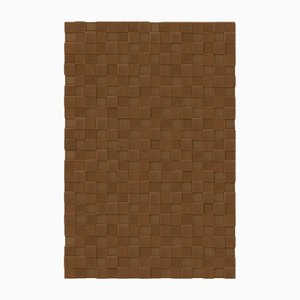 Alfombra cuadrada marrón texturizada de Marqqa