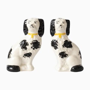 Statuette di cani Staffordshire Spaniel, set di 2