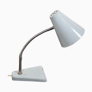 Lampe de Bureau Conique Mid-Century Grise avec Bras Ajustable, 1970s