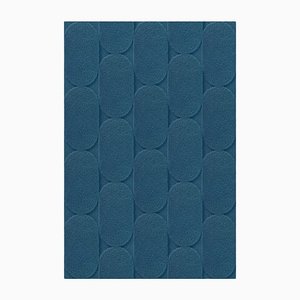 Tapis Texturé Ovale Bleu Foncé de Marqqa