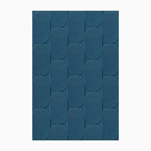 Tapis Texturé Ovale Bleu Foncé de Marqqa