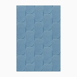 Light Blue Oval Textured Rug from Marqqa