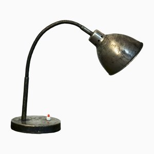 Vintage Bauhaus Style Desk Lamp with Bent Curved Adjustable Arm, 1950s