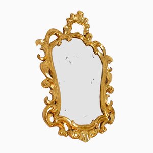 Baroque Wood and Gold Leaf Mirror, Spain, 1950s