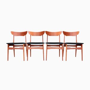 Vintage 60s Schiønning & Elgaard 4 X Esszimmerstühle Neubezug 60s Mid-Century 4 X Dining Chairs 60s, Set of 4