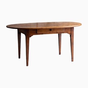 Ovaler Bauerntisch aus Ulmenholz