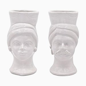 Madonie Griffin e Mata bianche di Crita Ceramiche, set di 2
