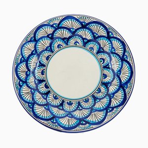 Piatto piano Ego in San Leone azzurro di Crita Ceramiche, set di 2