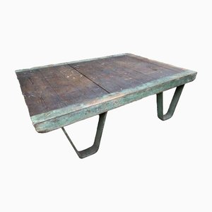 Antique French Industrial Low Coffee Table Lounge, 1900s